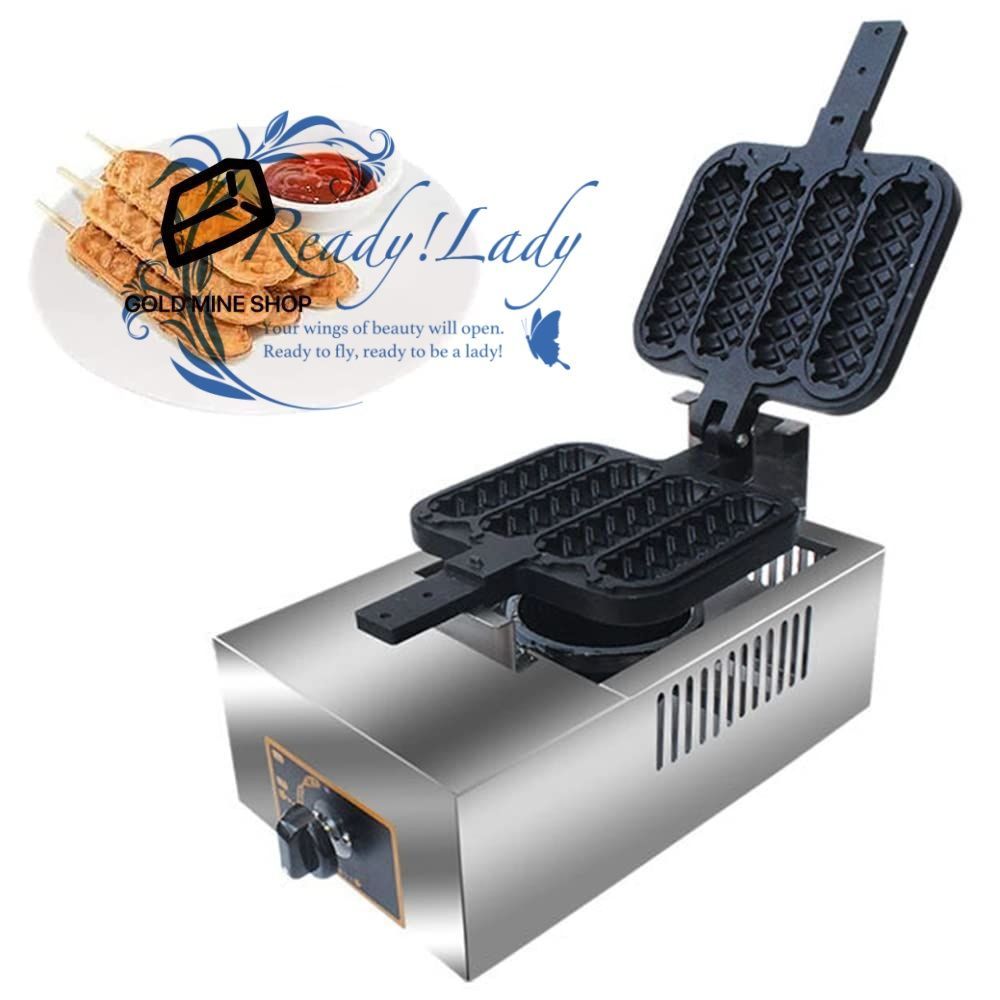 コマーシャルホットドッグスティック機 4ピースクリスピーホットドッグトウモロコシの形ワッフルスティック機 スティック スティック