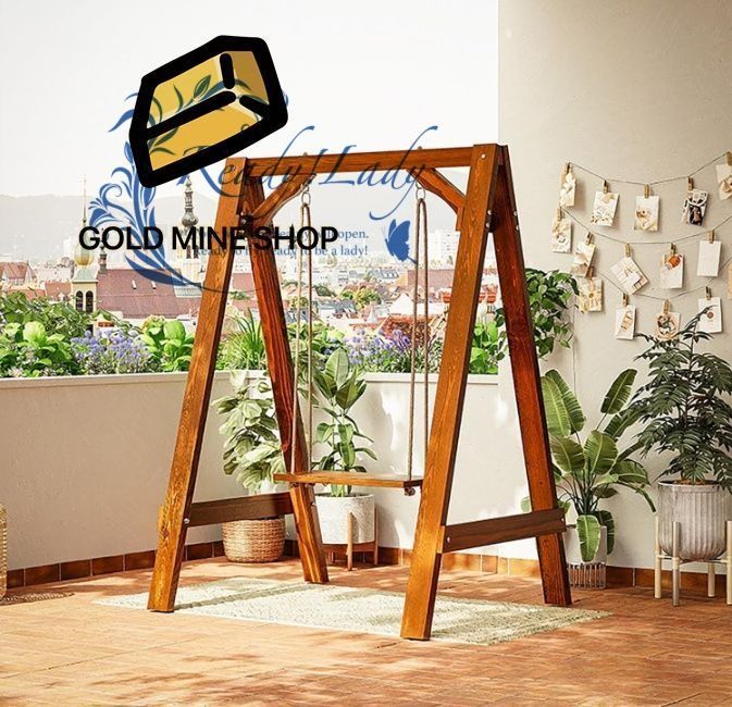 木 スイング シート大人の吊りロッキングチェア 屋外ブランコセット パティオスイングチェア 子供大人用遊び おしゃれ 防水 屋外な木の振動 室内 屋外ブランコ 最大耐荷重約200kg 茶色 125 120 169cm