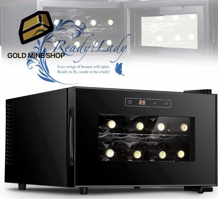 70 W 電子ワインクーラー 8 ボトルデジタルディスプレイ自立型冷蔵庫静かな冷蔵庫 18℃ 制御 小型バーワインセラー 家庭 オフィス バー ホテル用