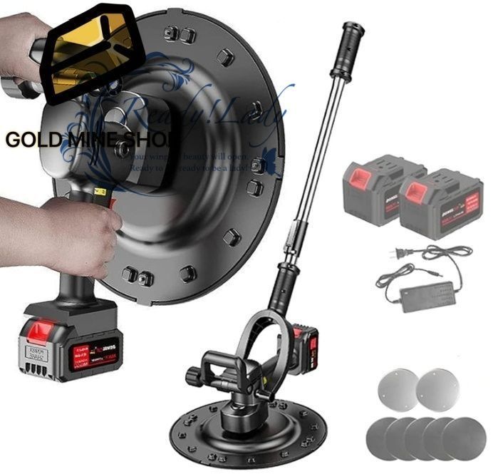 充電式トロウェル コンクリート研磨機 セメント モルタル 土間仕上げツール ポリッシャー 電動サンダー ハンドヘルド パワートロウェル 6速調整 大容量電池 両手で簡単施工 コンクリート均し 65800mAh 延長ロッド