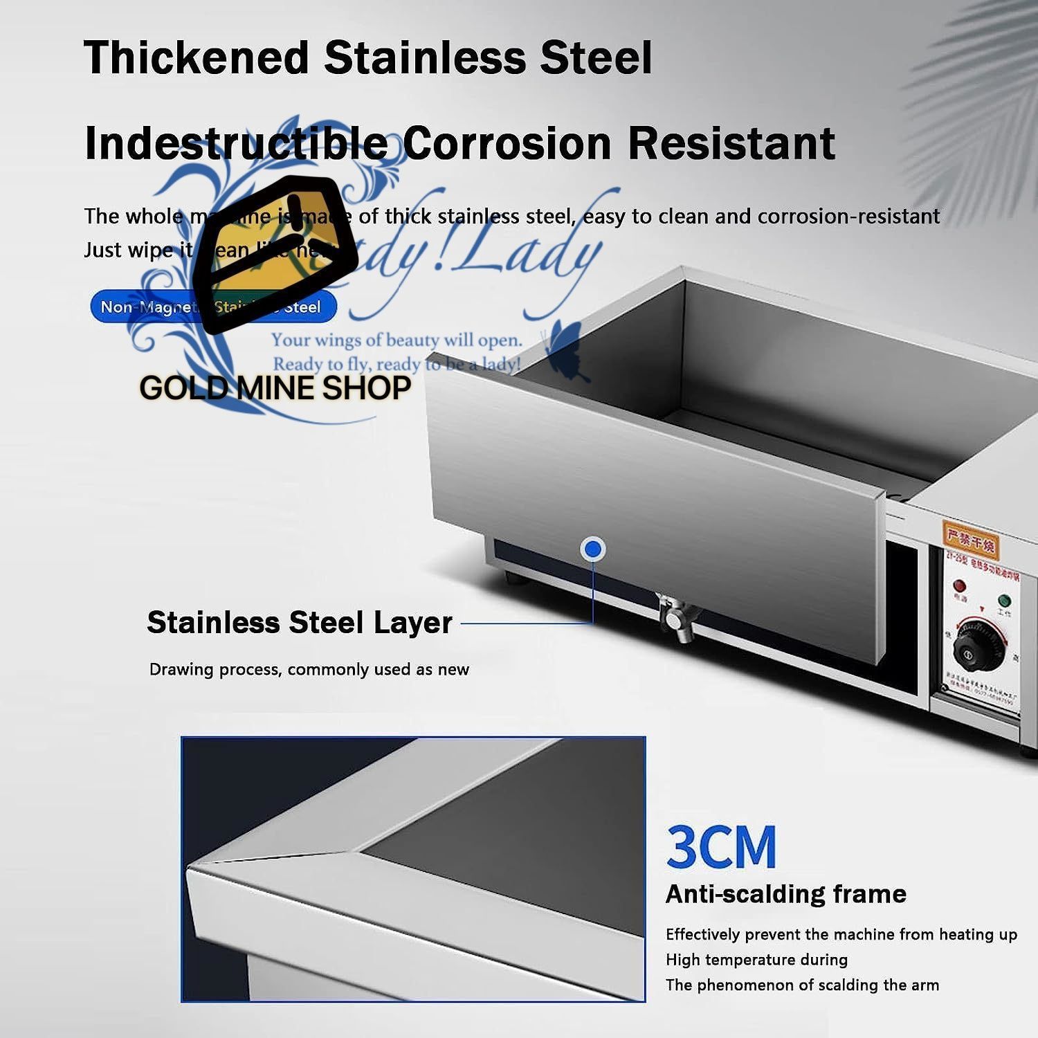 バスケット付き ステンレス製蛇口タンクフライヤー