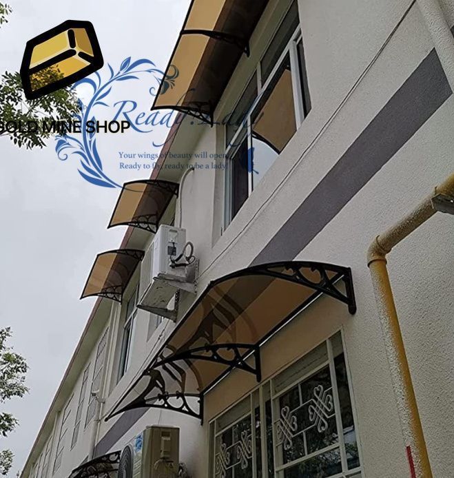 ひさし 雨よけ 雨よけ 屋根 ベランダ 雨よけ 日除け 後付け 雨雪パネルをミュート パティオ日除けそし 透明シールド 設置簡単 玄関 住宅庇 屋根庇 ひさし Color Brown Size 100x120cm