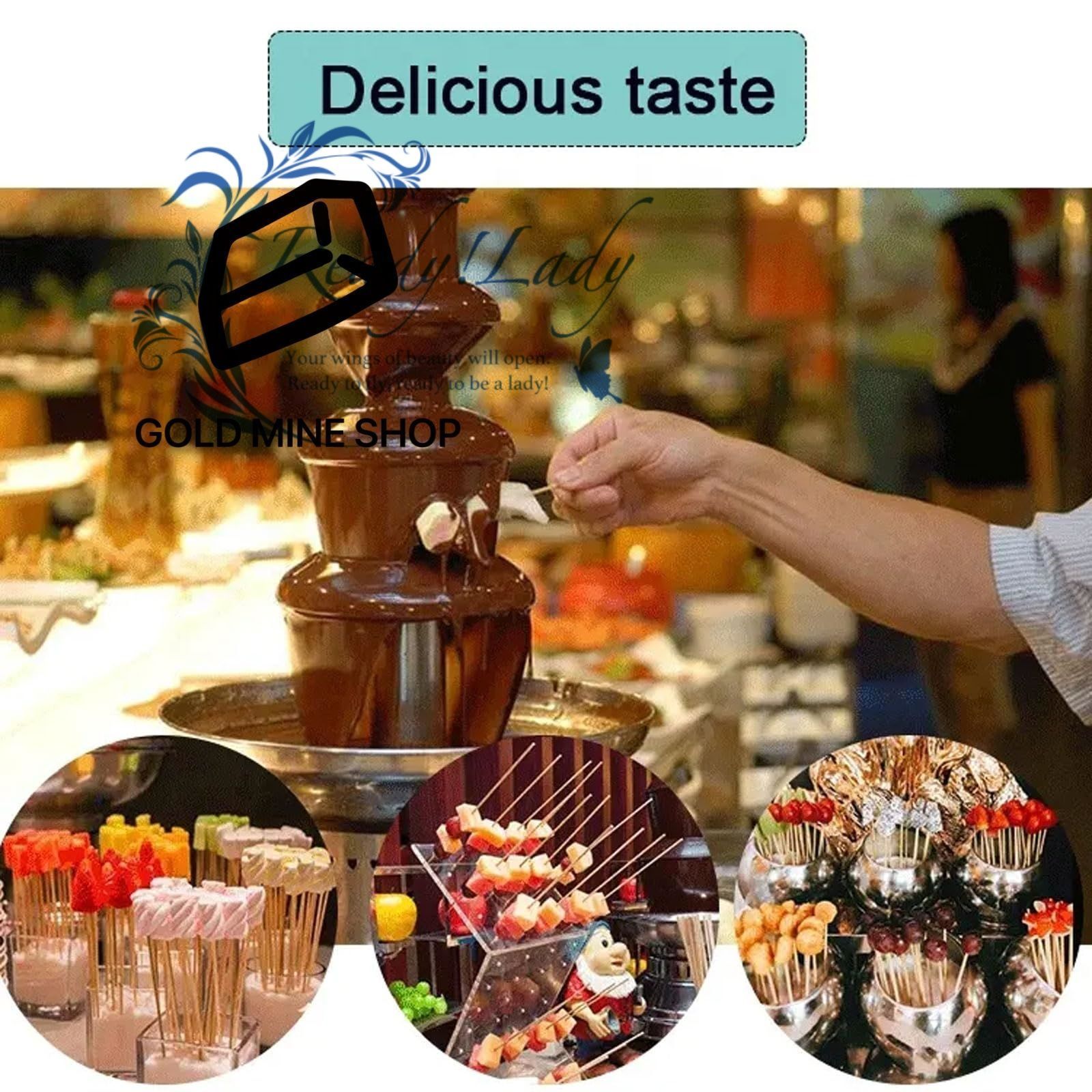 300W チョコレートファウンテンマシン 6段 ステンレススチール電気フォンデュチョコレートファウンテンマシン 30-150℃温度制御