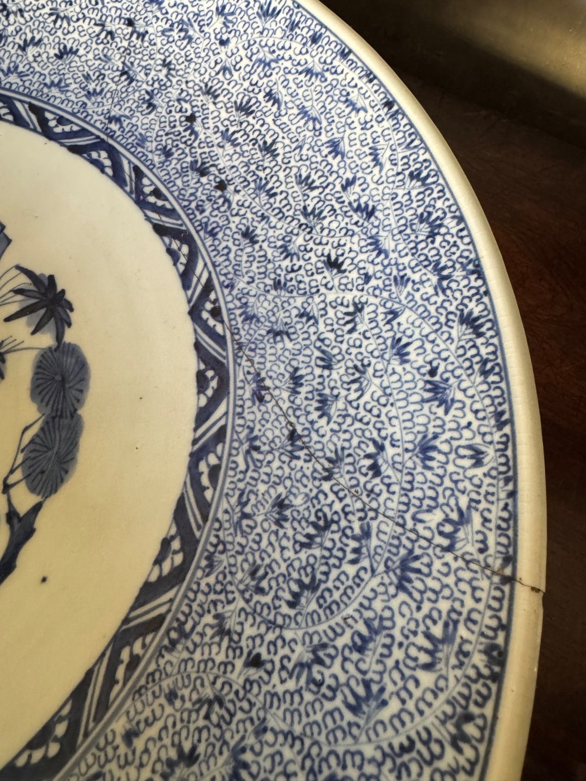 染付微塵唐草文 大皿