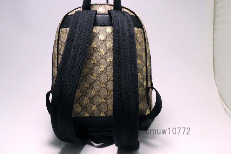 近年モデル 美 GUCCI GGスプリーム bee 蜂 レザー リュックサック バックパック グッチ 1023bs37218