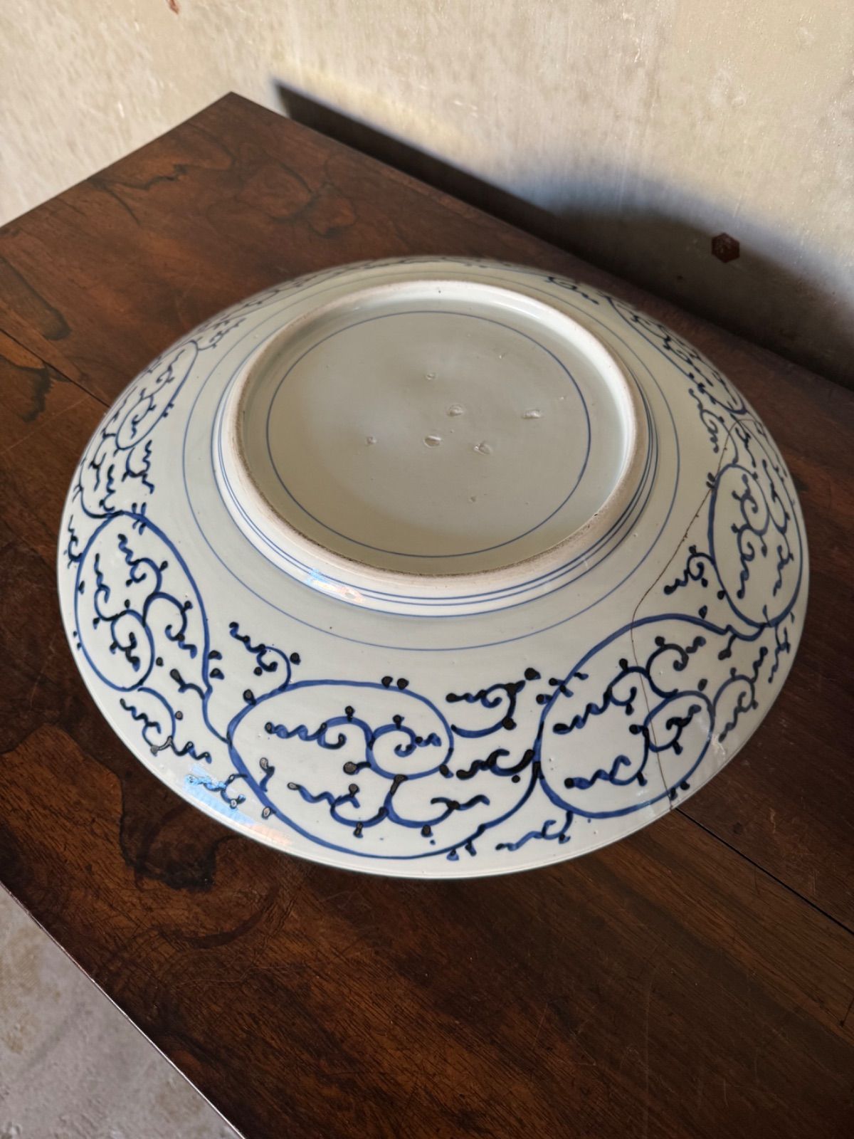 染付微塵唐草文 大皿