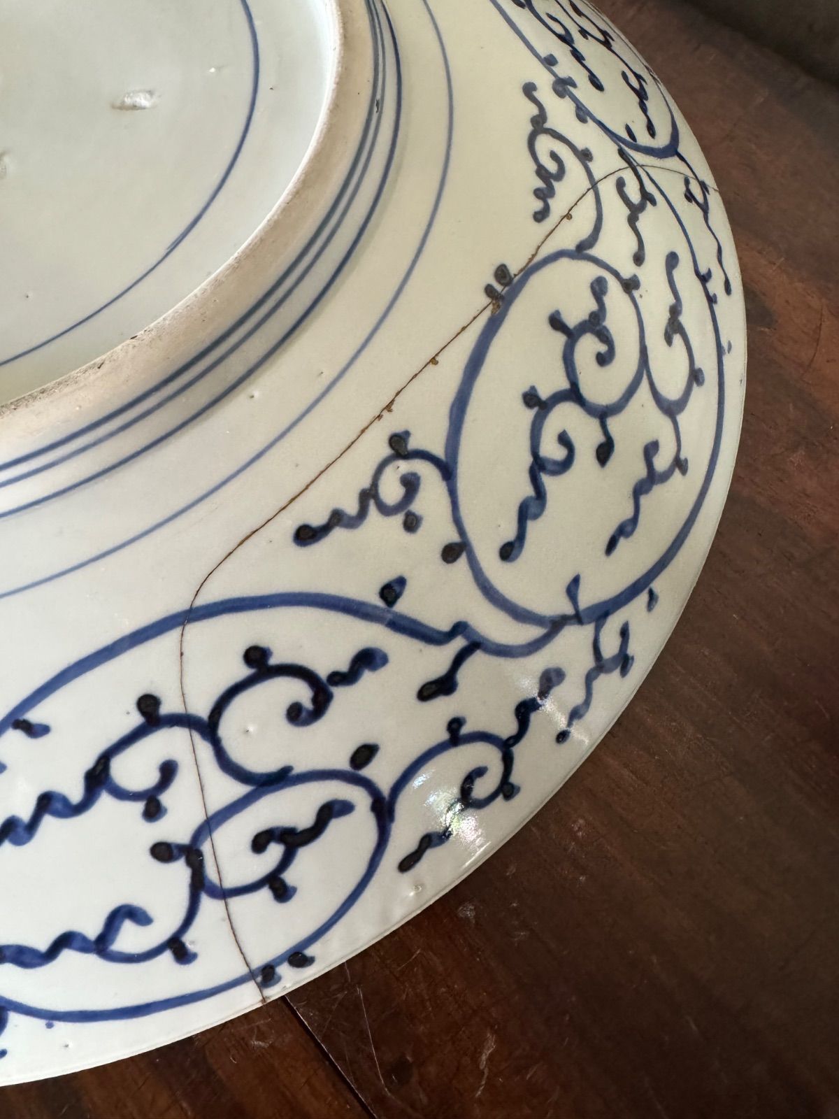 染付微塵唐草文 大皿