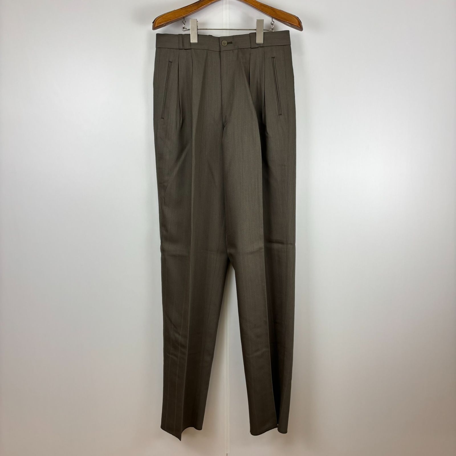 barassi スラックス グレージュ 46サイズ 古着 ヴィンテージ レトロ 90s oc-001-026