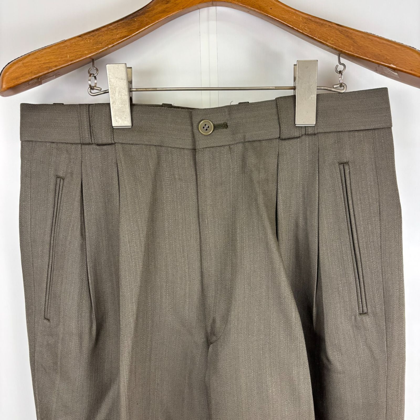 barassi スラックス グレージュ 古着 ヴィンテージ レトロ 90 s oc-001-026