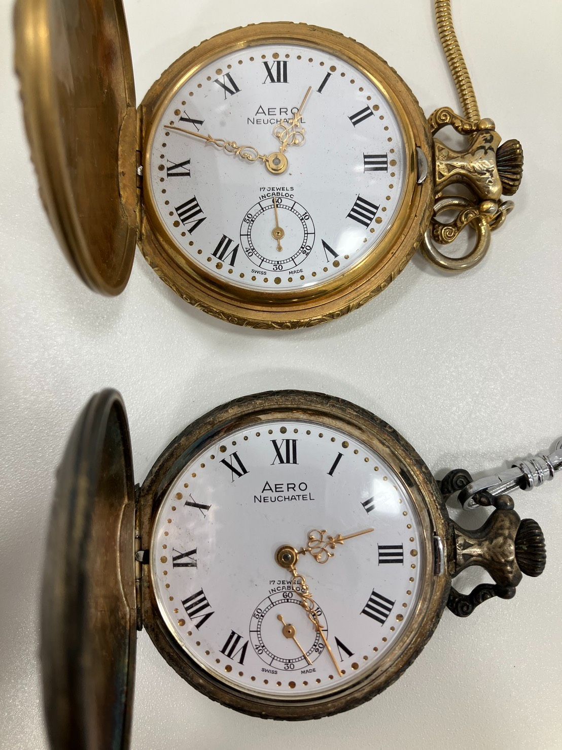 KD-002 AERO 手巻き 懐中時計 17石 ヴィンテージ ２点セット売り