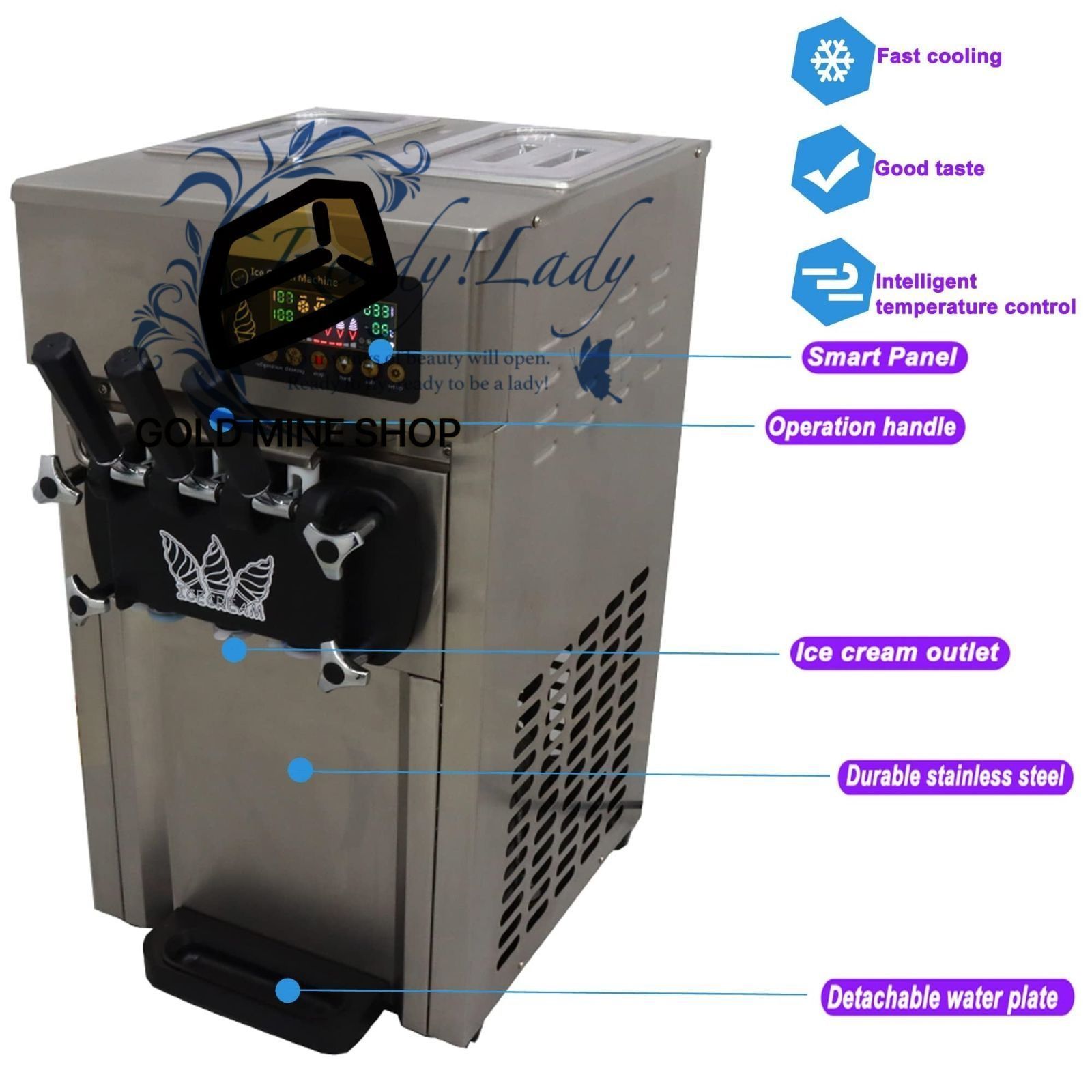 1200 W自動ソフトクリームマシン