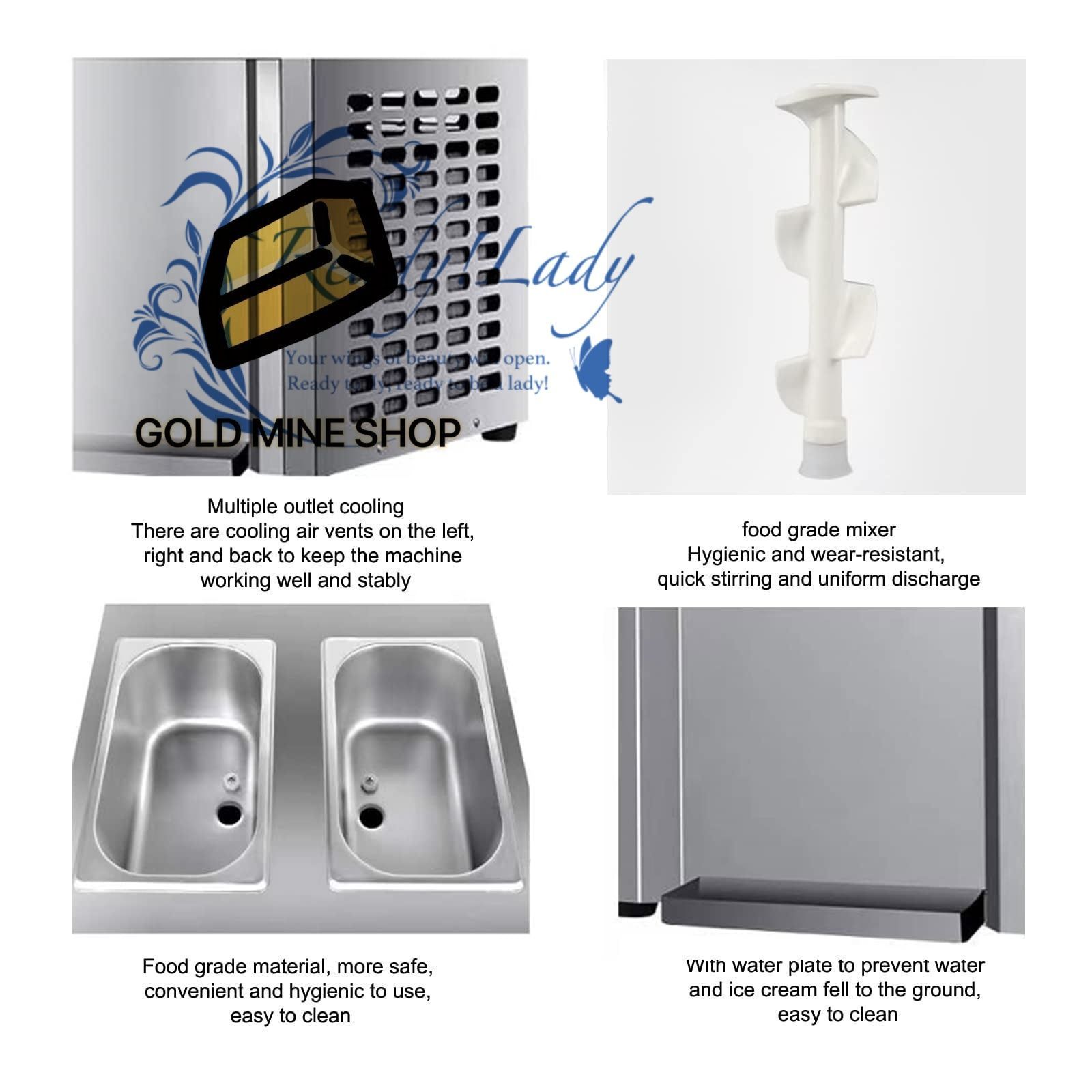 LEDディスプレイと3つのフレーバーを備えた業務用アイスクリームメーカーマシン