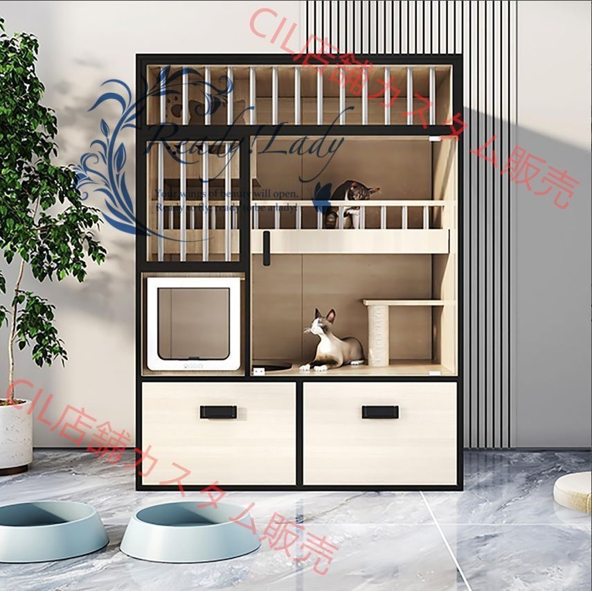 大型 猫ケージ 猫の別荘 キャットケージ 猫 ケージ 猫のアパート 木製 猫ハウス キャットハウス ペットハウス 飼育ケージ 猫キャビネッ