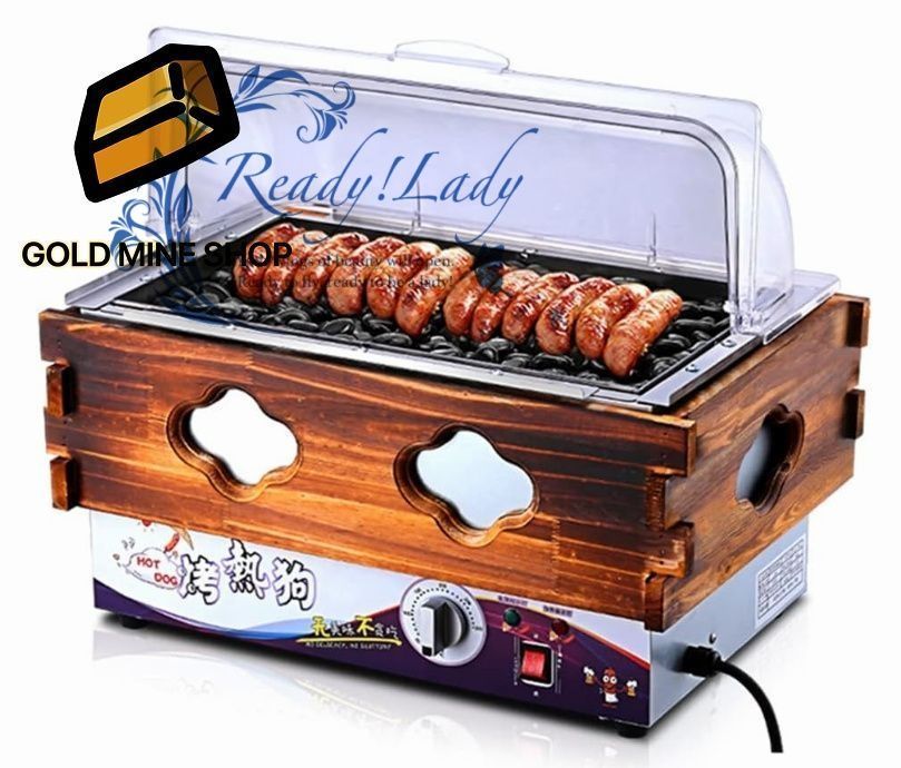 和風の小型電気ホットドッグマシン 石の無煙ホットドッグヒーター2 7自動ステンレス鋼のホットドッグマシン