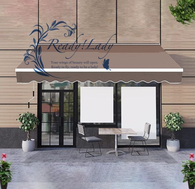 オーニングテント 2.5m ベランダ シェード オーニング 手動ひさし 屋根 後付けオーニング 巻き上げオーニング日除け シェードガゼボ ベランダDIY 窓の日よけハンドクランク