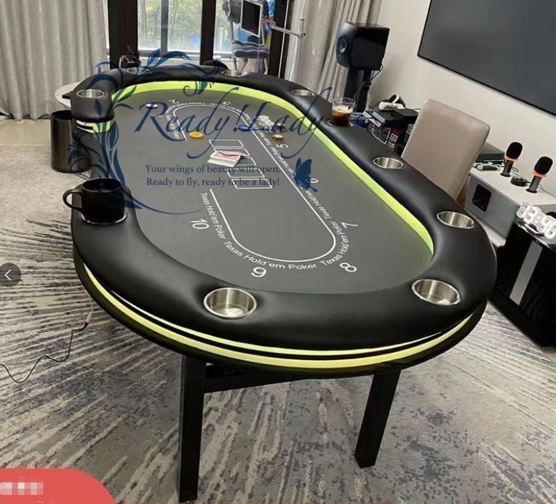 新品未使用 LEDポーカーテーブル WPTレッドデザイン カジノテーブル