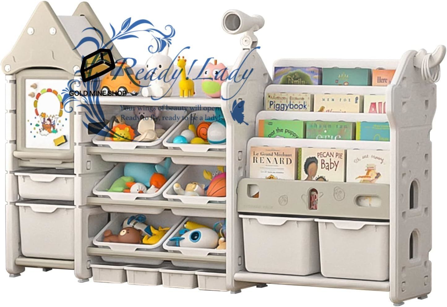 おもちゃラック 絵本ラック おもちゃ収納 ラック 絵本収納 絵本棚 おもちゃ箱 本棚 収納 キッズ マガジンラック ブックシェルフ White