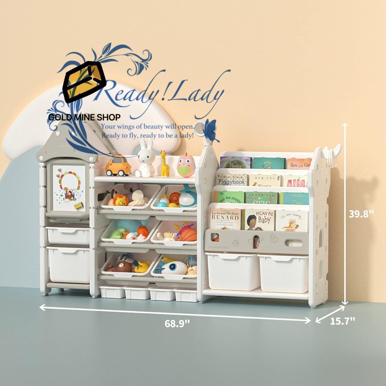 おもちゃラック 絵本ラック おもちゃ収納 ラック 絵本収納 絵本棚 おもちゃ箱 本棚 収納 キッズ マガジンラック ブックシェルフ White