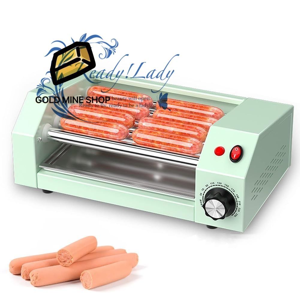 ホットドッグローラーグリルクッカーマシン ソーセージローストホットドッグウォーマー 5つのノンスティックローラー付き