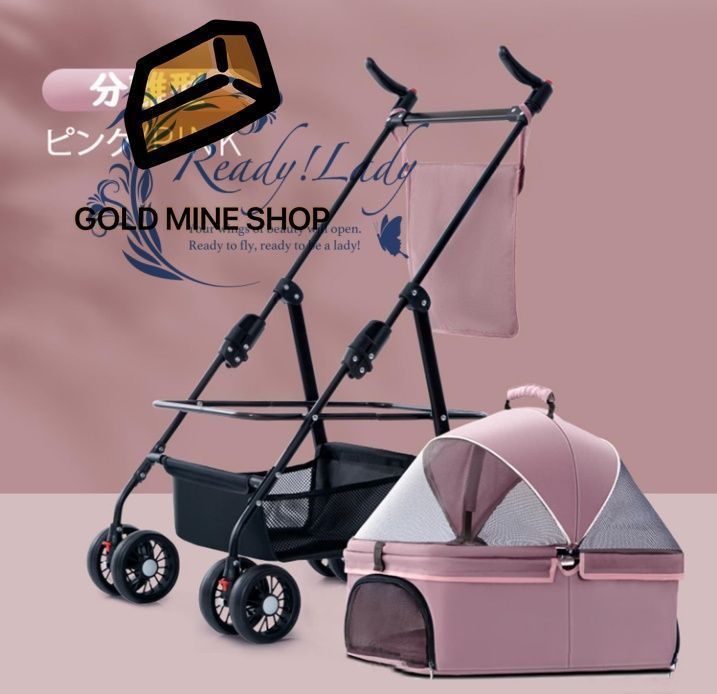 ペットカート 分離型 バギー 4輪 犬用 カート キャリー付きペット 小型犬 中型犬 多頭 エアバギー 犬 カートバッグあり 犬 ペットカー 猫 カート ピンク