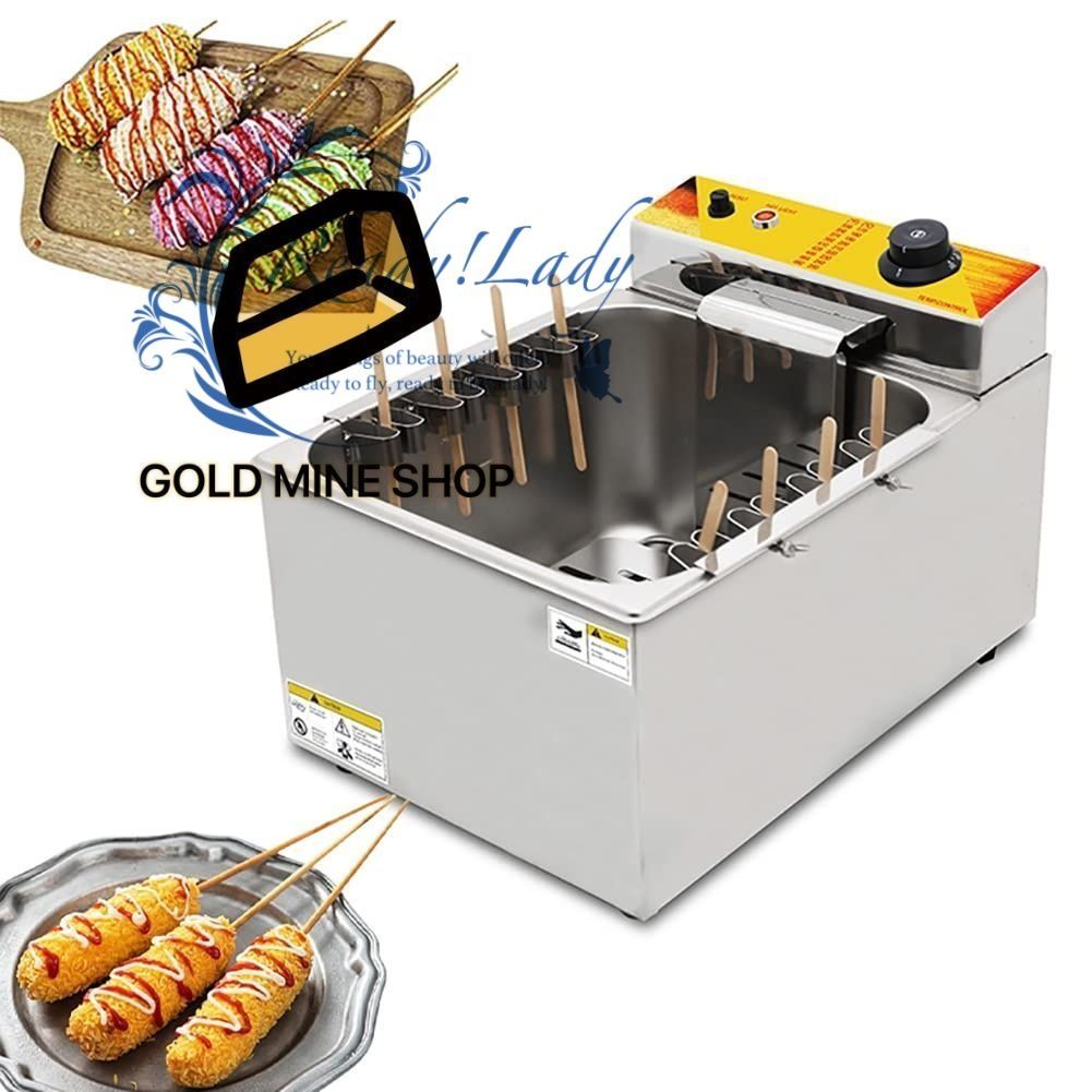12L ソーセージグリルクッカーストーブ 1900 W 業務用電気フライヤー 正確に制御するサーモスタット付きチーズホットドッグスティックマシン チーズスティック
