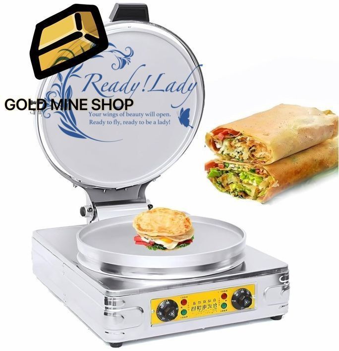 業務用電気パンケーキパン 2700Wパンケーキメーカー ラップアラウンド加熱グリル ステンレススチールメーカーマシン 調節 なサーモスタット 家庭用 レストランまたは商業用