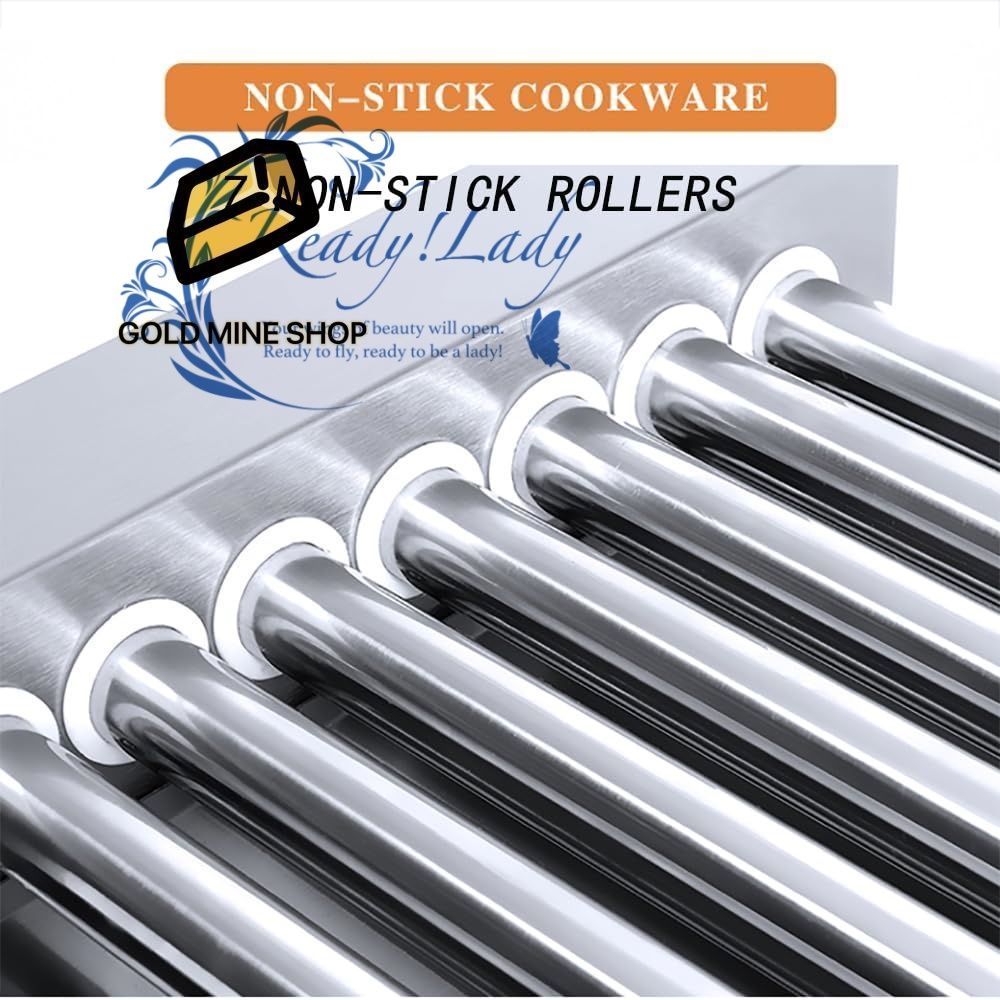 7つのノンスティックローラー デュアルノブ温度制御とLEDライト18個のホットドッグ容量