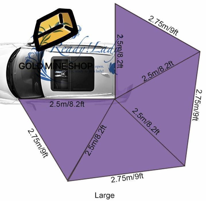 車 タープ カーサイドタープ カーサイドオーニング タープテント 車用 サイド 運転席側270度オーニング 270度屋上引き出し式格納式 調節 なハードウェア付き車オーニング クイックセットアップ Large