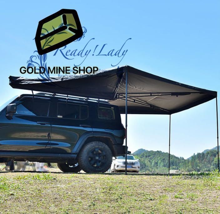 車 タープ カーサイドタープ カーサイドオーニング タープテント 車用 サイド 運転席側270度オーニング 270度屋上引き出し式格納式 調節 なハードウェア付き車オーニング クイックセットアップ Large