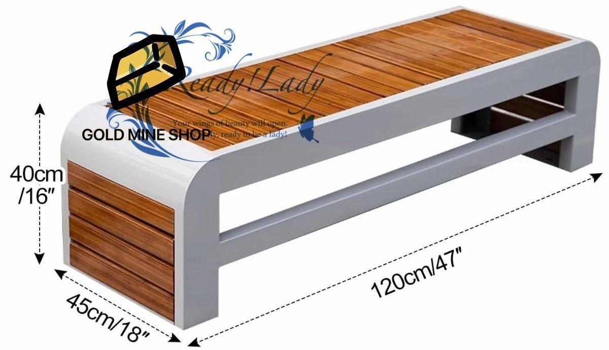 ガーデンベンチ 屋外 屋外用ベンチ竹スラットと金属フレーム ガーデンチェア パティオ フロントポーチ 小道 庭 芝生 プールサイド用 120cm 47in