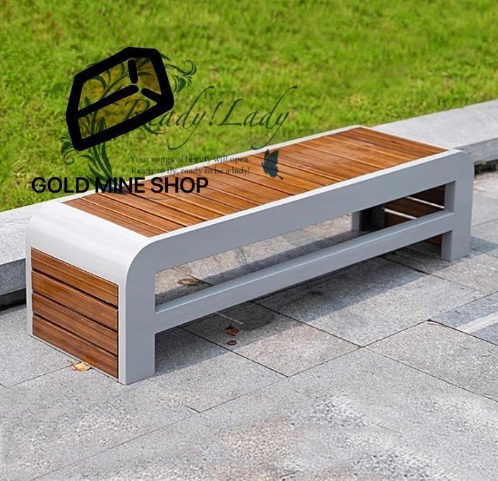 ガーデンベンチ 屋外 屋外用ベンチ竹スラットと金属フレーム ガーデンチェア パティオ フロントポーチ 小道 庭 芝生 プールサイド用 120cm 47in