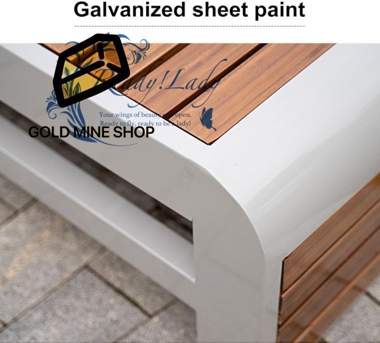 ガーデンベンチ 屋外 屋外用ベンチ竹スラットと金属フレーム ガーデンチェア パティオ フロントポーチ 小道 庭 芝生 プールサイド用 120cm 47in OLIVEOS_COM_TR