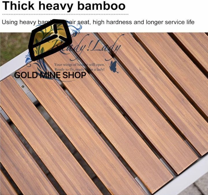 屋外 屋外用ベンチ竹スラットと金属フレーム