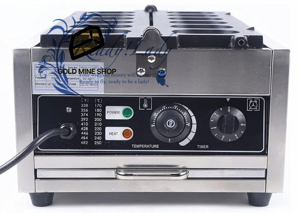 業務用6穴エッグバーガーメーカー 3000Wステンレススチール製電気エッグワッフルパンメーカー