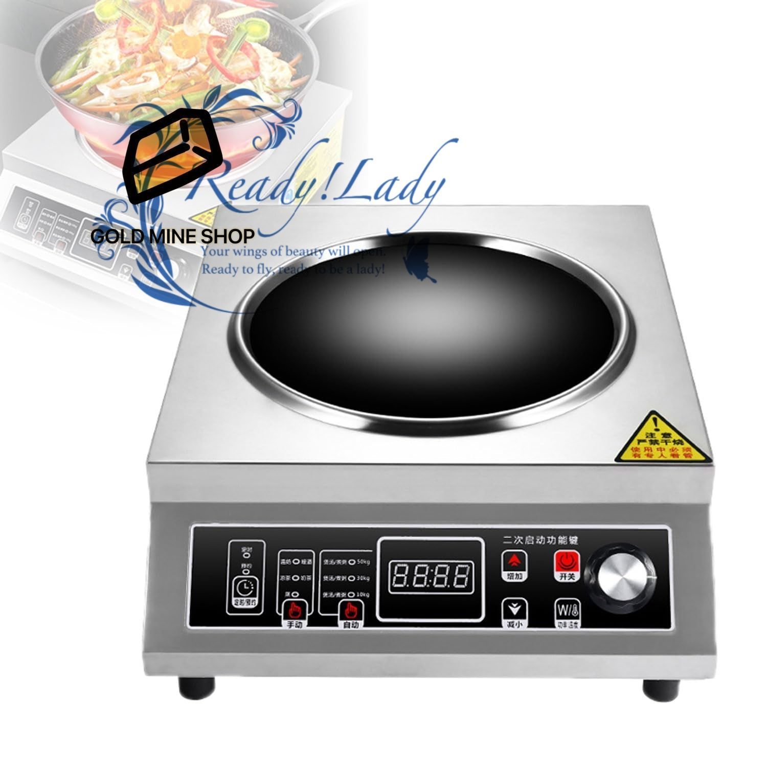 業務用卓上電磁調理器 3500W ステンレス製 防水調理器具 タイマー&予約機能付き 8段階火力調節 ホテル レストラン 鍋料理店向け