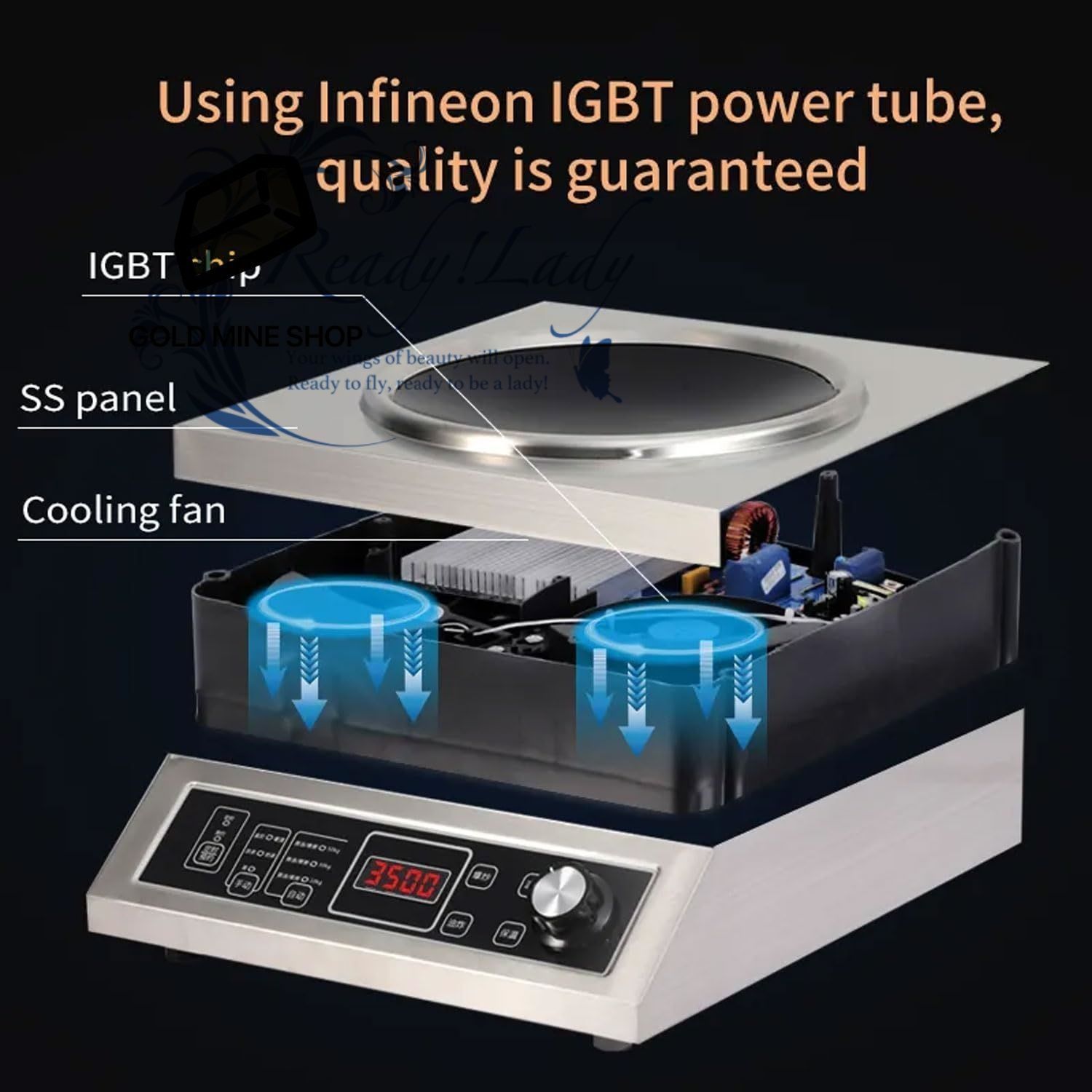 業務用卓上電磁調理器 3500W ステンレス製 防水調理器具 タイマー＆予約機能付き 8段階火力調節 ホテル レストラン 鍋料理店向け MARWIL-DEMENAGEMENTS_CH