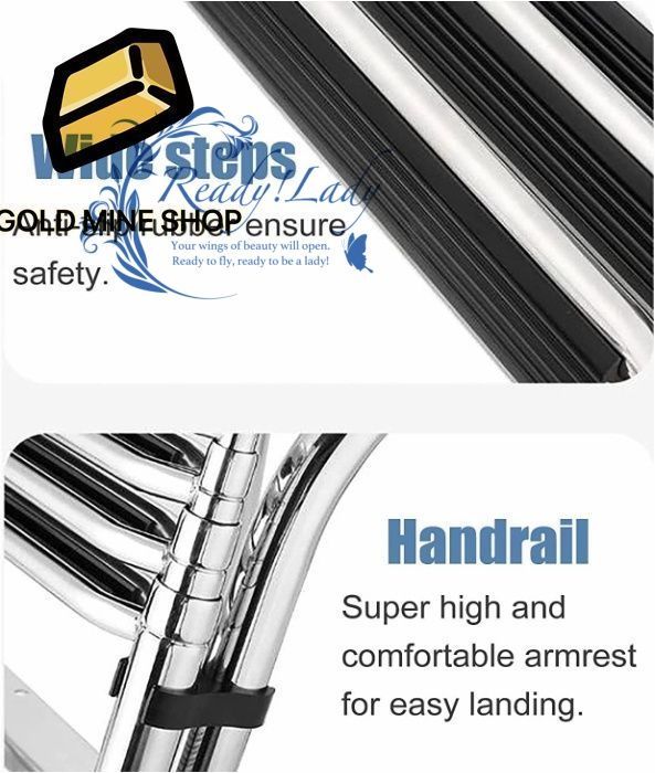 搭乗ボートプールラダー 滑り止めステップ