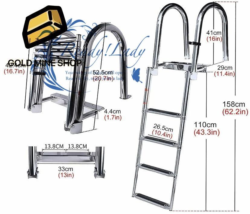 梯子 望遠鏡の海洋の低下のボートの梯子に