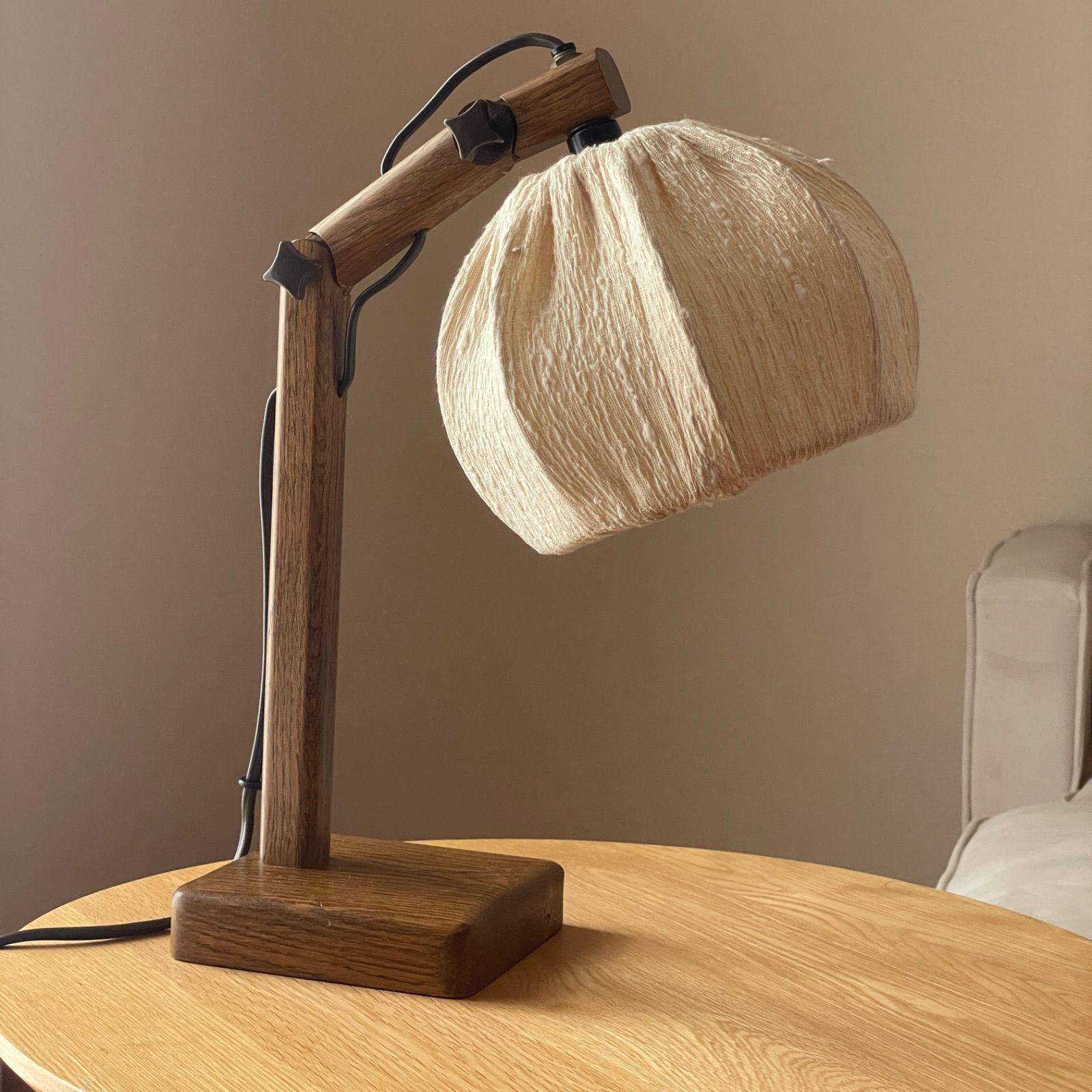 超 Domus デスクランプ テーブルランプ オーク材 ドムズ 照明 デスクライト 間接 スタンド テーブル 70年代 ドイツ 木材 ウッド