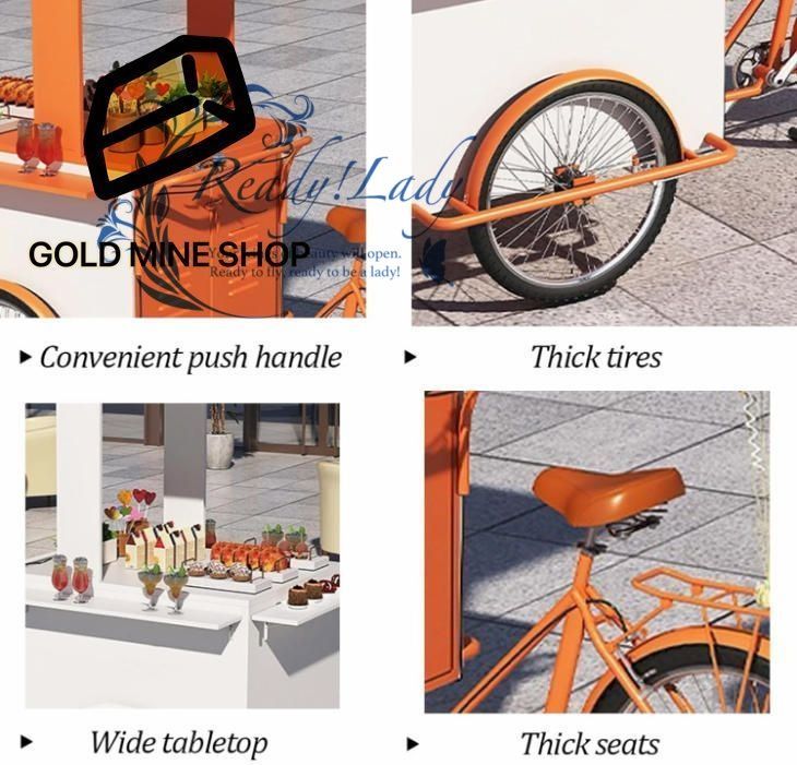 鉄製フードドリンクディスプレイ自転車 ポータブルベンダースタンド