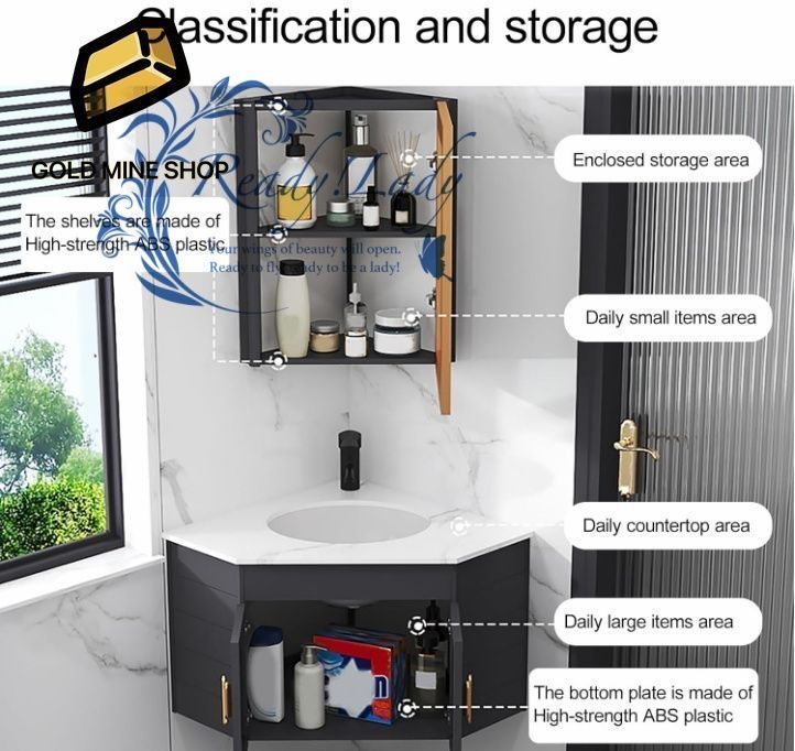 小さなコーナーのバスルームのシンク