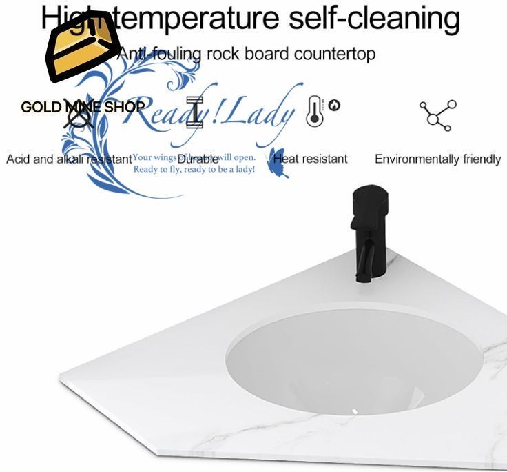 収納コンテナ付きの小型バスルームシンク洗面化粧台