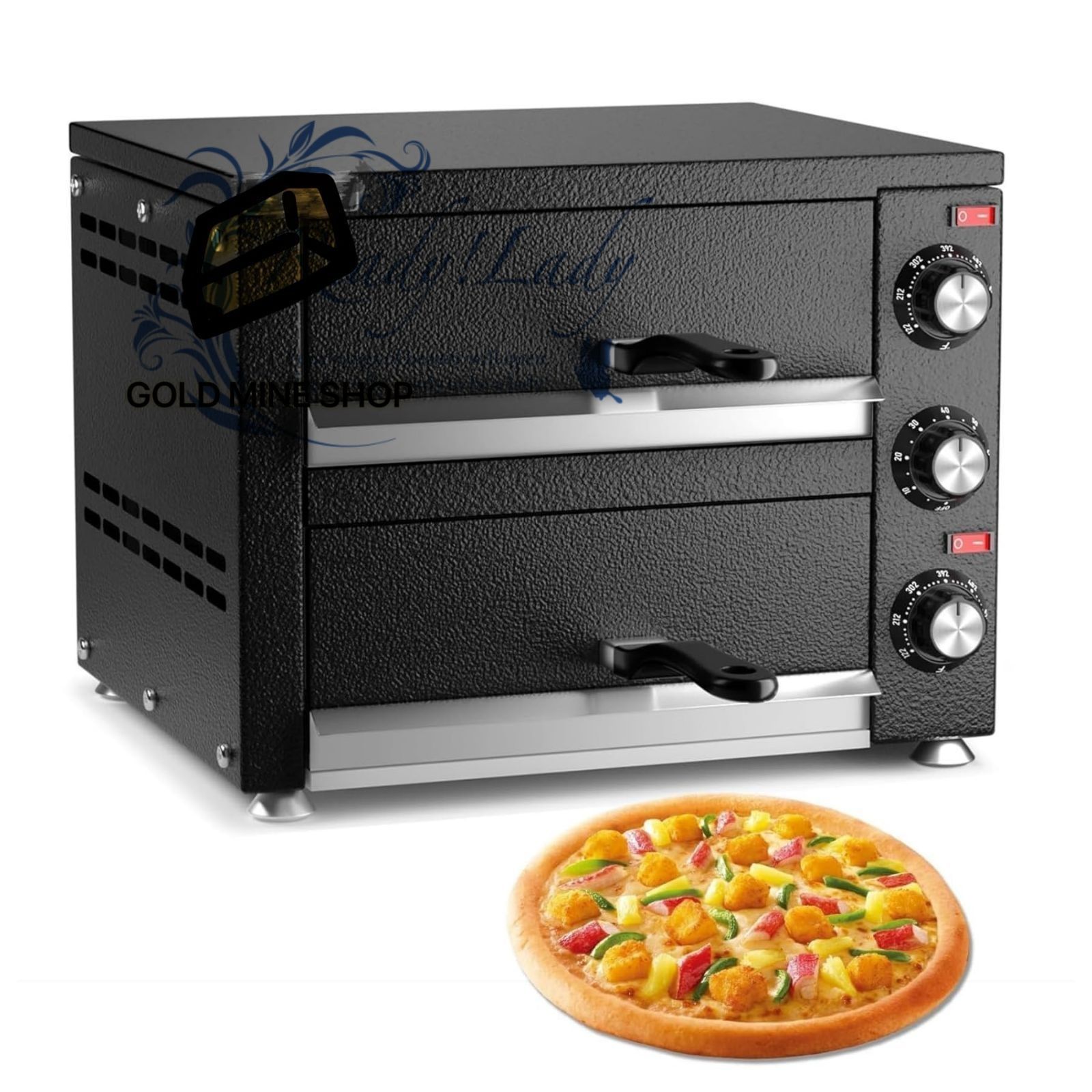 ガスピザオーブンステンレススチールピザメーカー ンポータブルピザベイカーパーティーアウトドアクッキング ガスオーブン 二重層