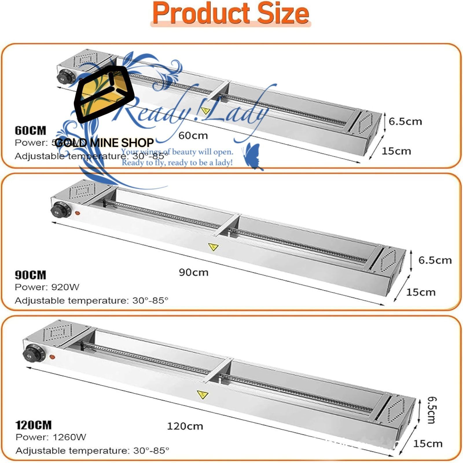 120cm業務用ステンレススチール製食品加熱ウォーマー