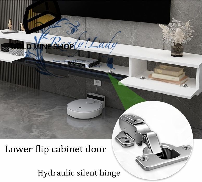 ホワイトフローティングテレビスタンド