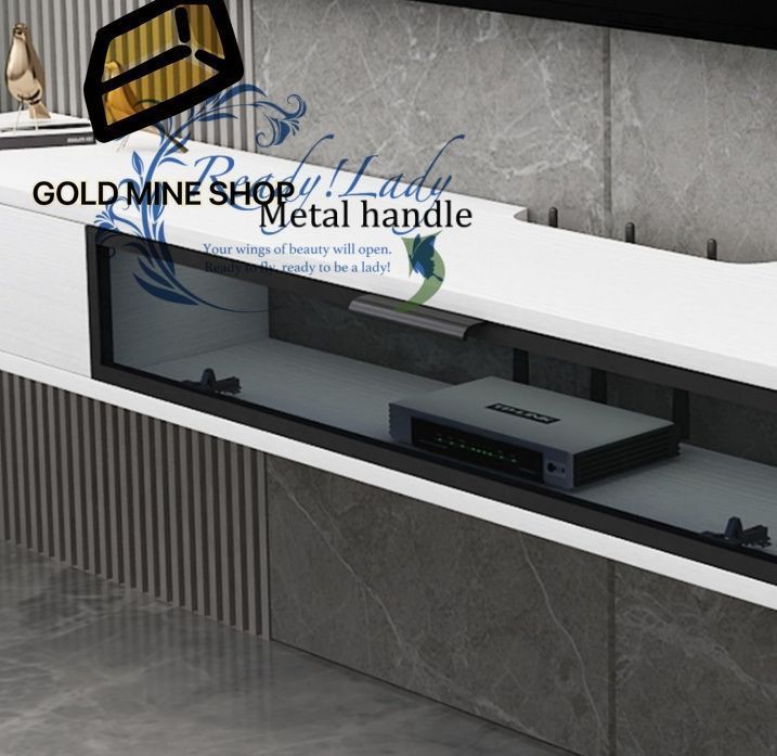 ホワイトフローティングテレビスタンド ロックボードパターン壁マウントWコンソール リビングルームとベッドルーム収納用 狭いウォールキャビネット グレー 160x23x20.4CM|63x9.1x8インチ MARWIL-DEMENAGEMENTS_CH