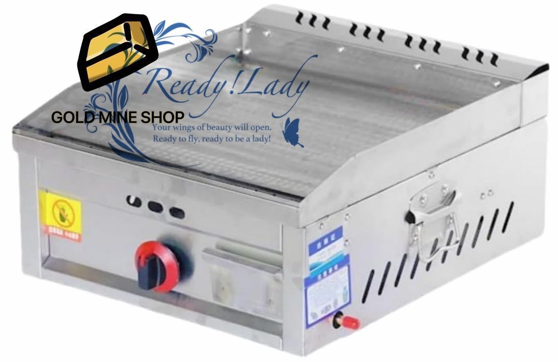 卓上ガス 鉄板 業務用鉄板焼 グリドル鉄板焼き いか焼き パンケーキ 冷麺 焼飯 厚くする 手掴み機 屋台を設置 新型グリドル業務用ガス手つかみオーブン多機能屋台ガスコンロ焼き冷麺鉄板焼きフライヤー シルバー 40*48*22cm