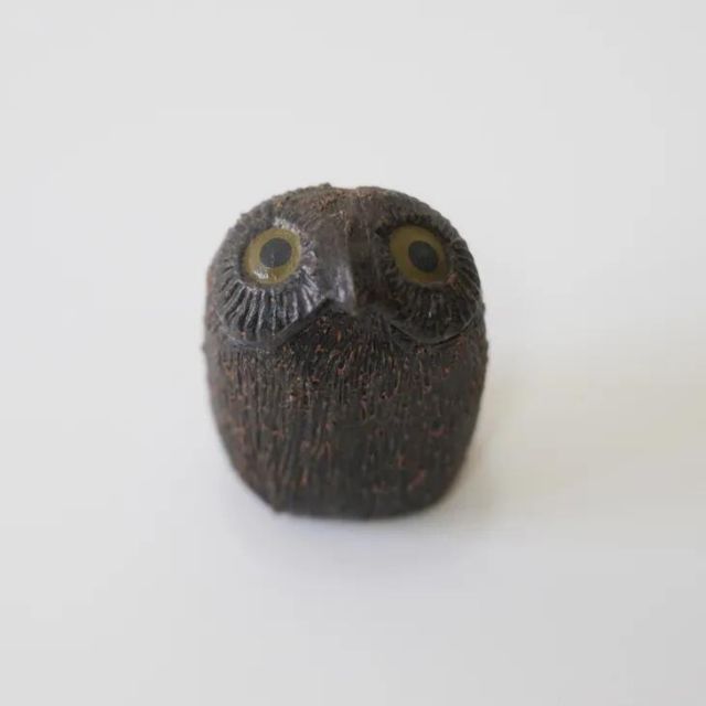 Lasses Sweden Owl Figurine 小さなフクロウ 北欧ヴィンテージ スウェーデン 陶器 彫刻 置物 ミッドセンチュリー 1970年代