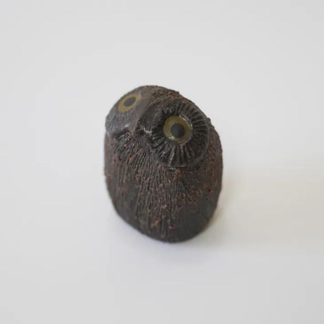 Lasses Sweden Owl Figurine 小さなフクロウ 北欧ヴィンテージ スウェーデン 陶器 彫刻 置物 ミッドセンチュリー 1970年代