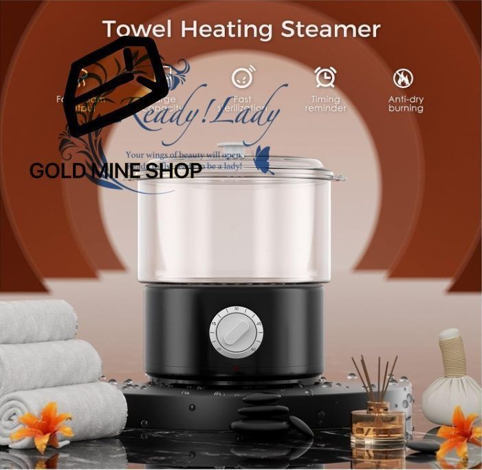 タオルウォーマー タオルスチーマースパスキン保湿ツール電気蒸気滅菌器高速加熱タオルウォーマースパのシェービング理容室 業務用蒸し器 ウォーマー ウォーマー Black